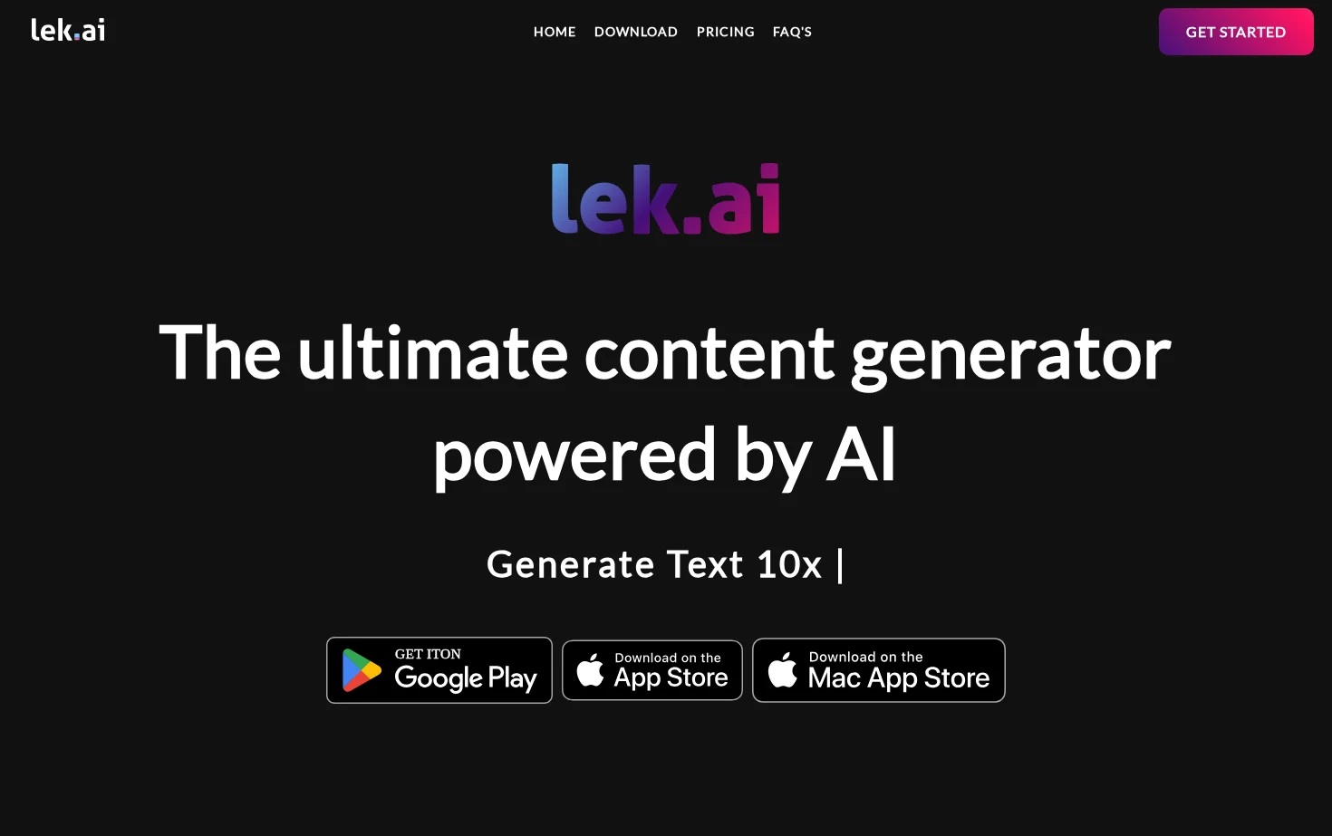 Lek.ai 页面快照